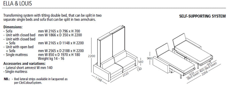 Ella and Louis, Wall bed - Bonbon Compact Living