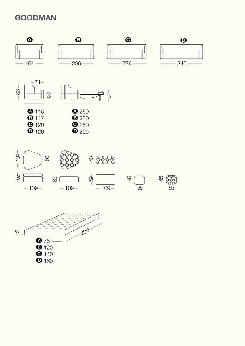 Goodman, Sofa or sofa bed - Bonbon Compact Living