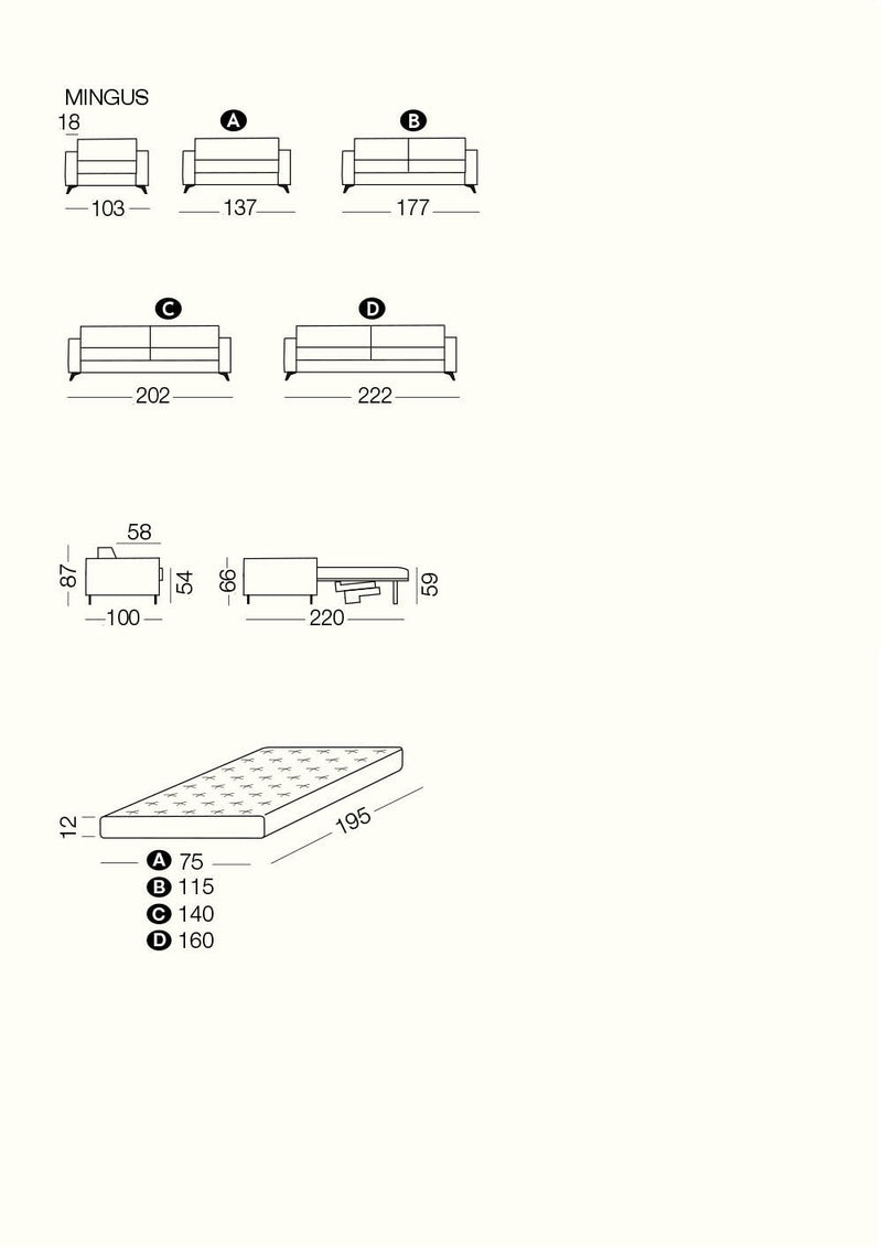 Mingus, Sofa or sofa bed - Bonbon Compact Living