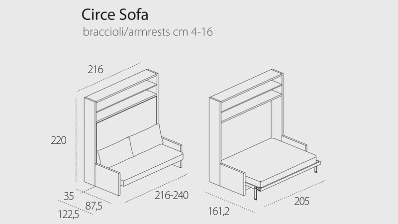 Circe Sofa ex-display, Sofa wall bed - Bonbon Compact Living